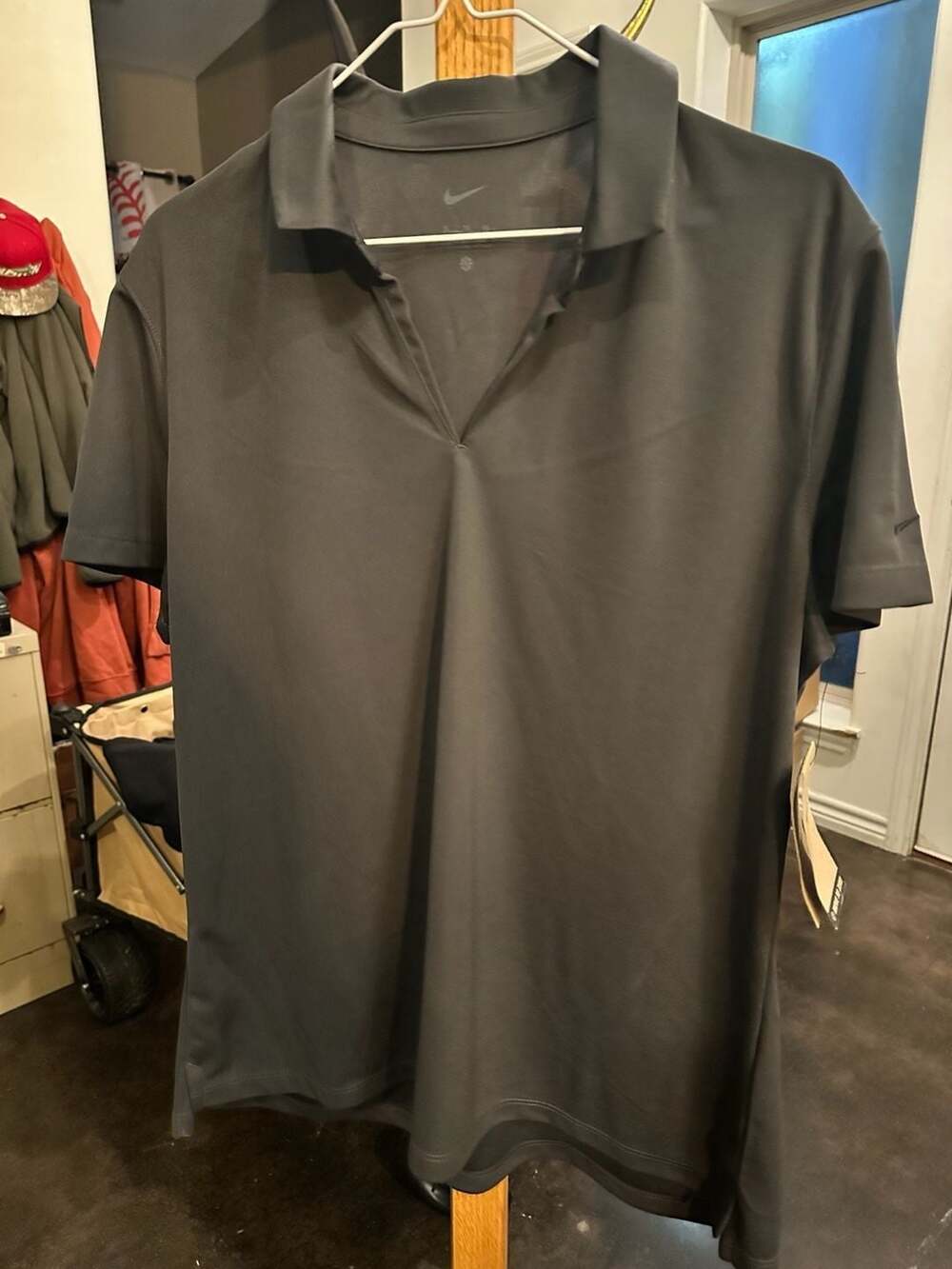 Nike Women's Dri-FIT Victory V-Neck Golf Polo Shirt XL Anthracite Gray FV5510-06